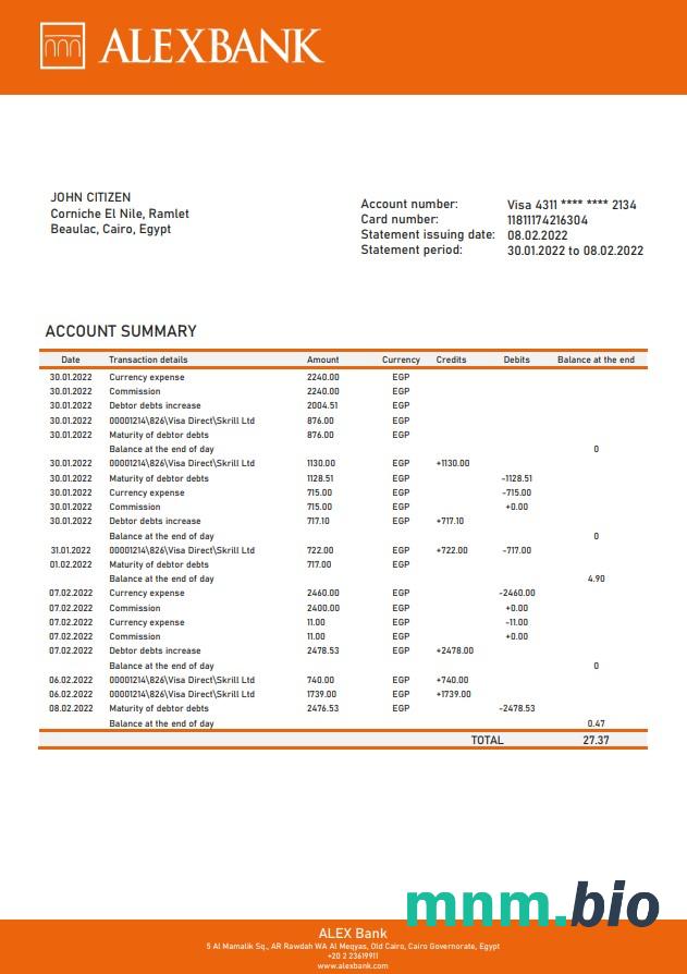 Egipt Al Ahli Bank Kuwejtu excel